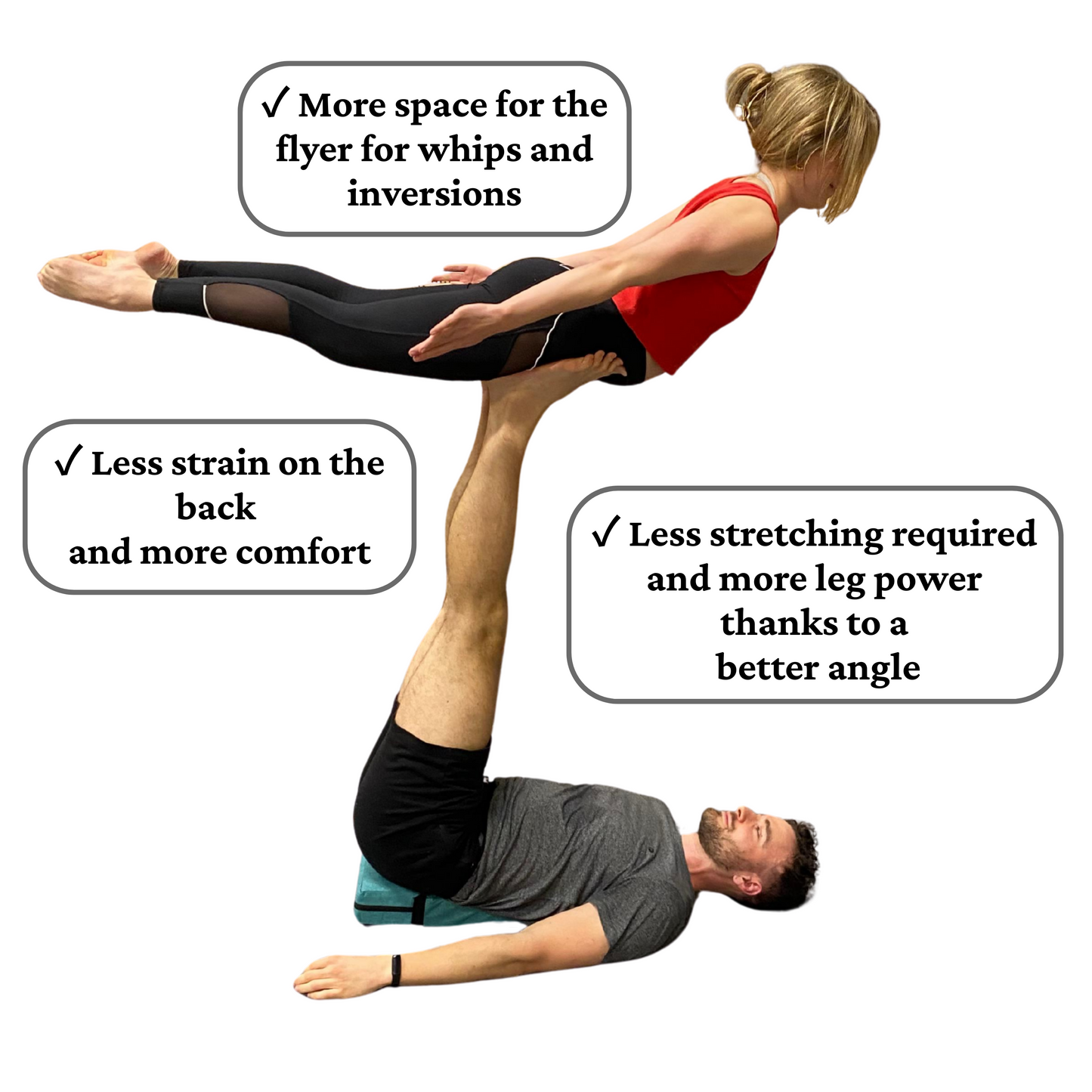 BASE-UP lite | Acroyoga Keilkissen | Base pillow Partner Akrobatik | Bei Rückenschmerzen im L-Basing | Base-up pillow | Reißfester Gurt | Recycled