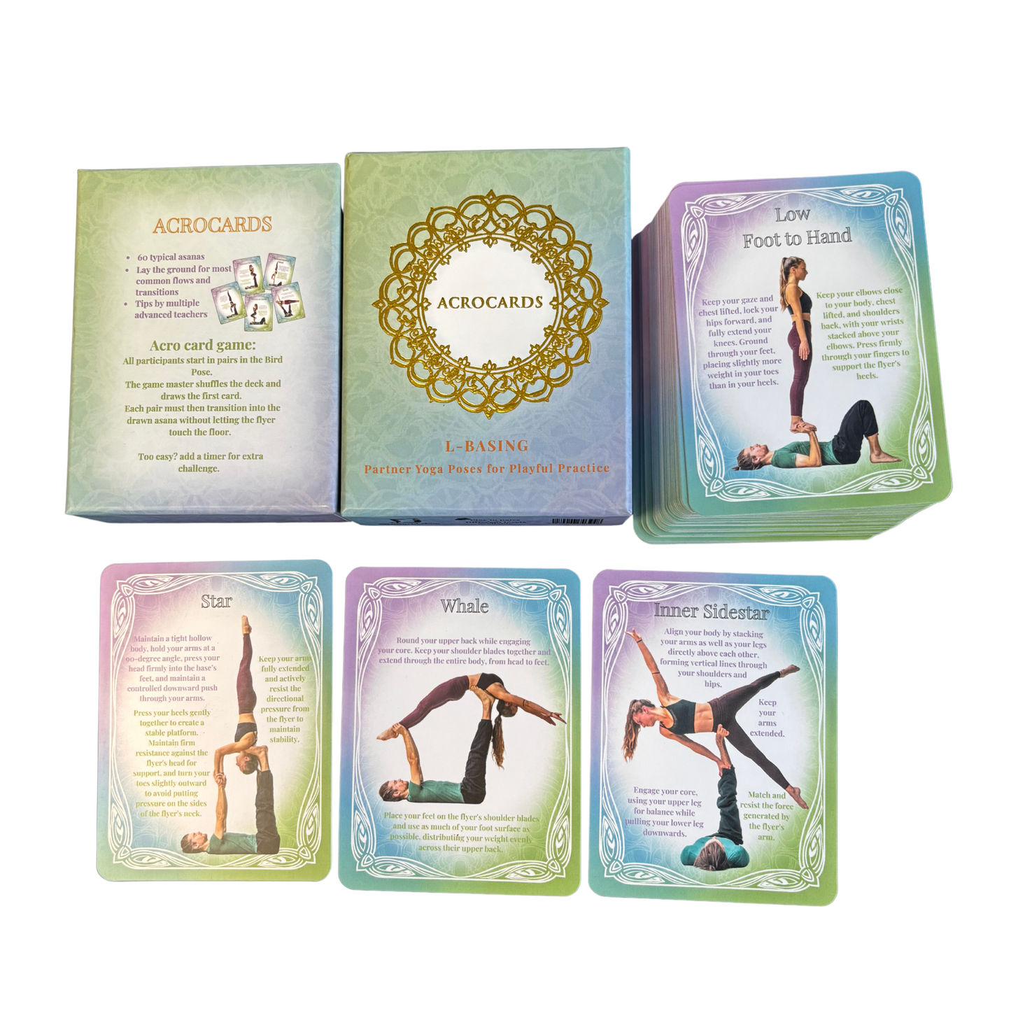 Acrocards | Acroyoga Classics | 53 Acroyoga LBase Poses | Acroyoga Game | Tips from Teachers