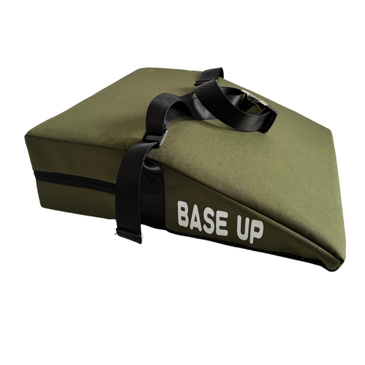 BASE UP PRO | Acroyoga Keilkissen | Kissen für Partner Akrobatik | bei Rückenschmerzen im L-Basing | Reißfester Gurt | Metall Clip Schnalle