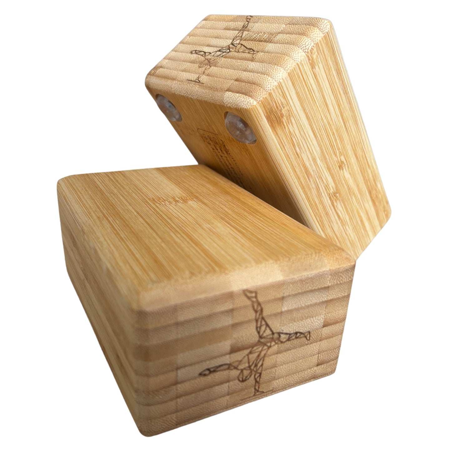 Anti-Slip Handstand Blocks from Bamboo with fixated Silicon Pad for Calisthenics, Yoga, Acroyoga, Acrobatics and Hand-balancing. (2 pieces)