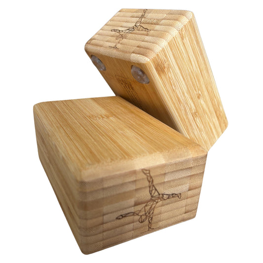 Anti-Slip Handstand Blocks from Bamboo with fixated Silicon Pad for Calisthenics, Yoga, Acroyoga, Acrobatics and Hand-balancing. (2 pieces)