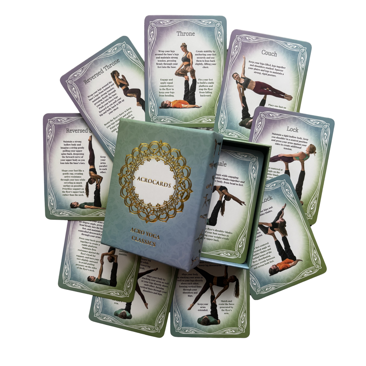 AcroCards acroyoga card deck with 53 poses