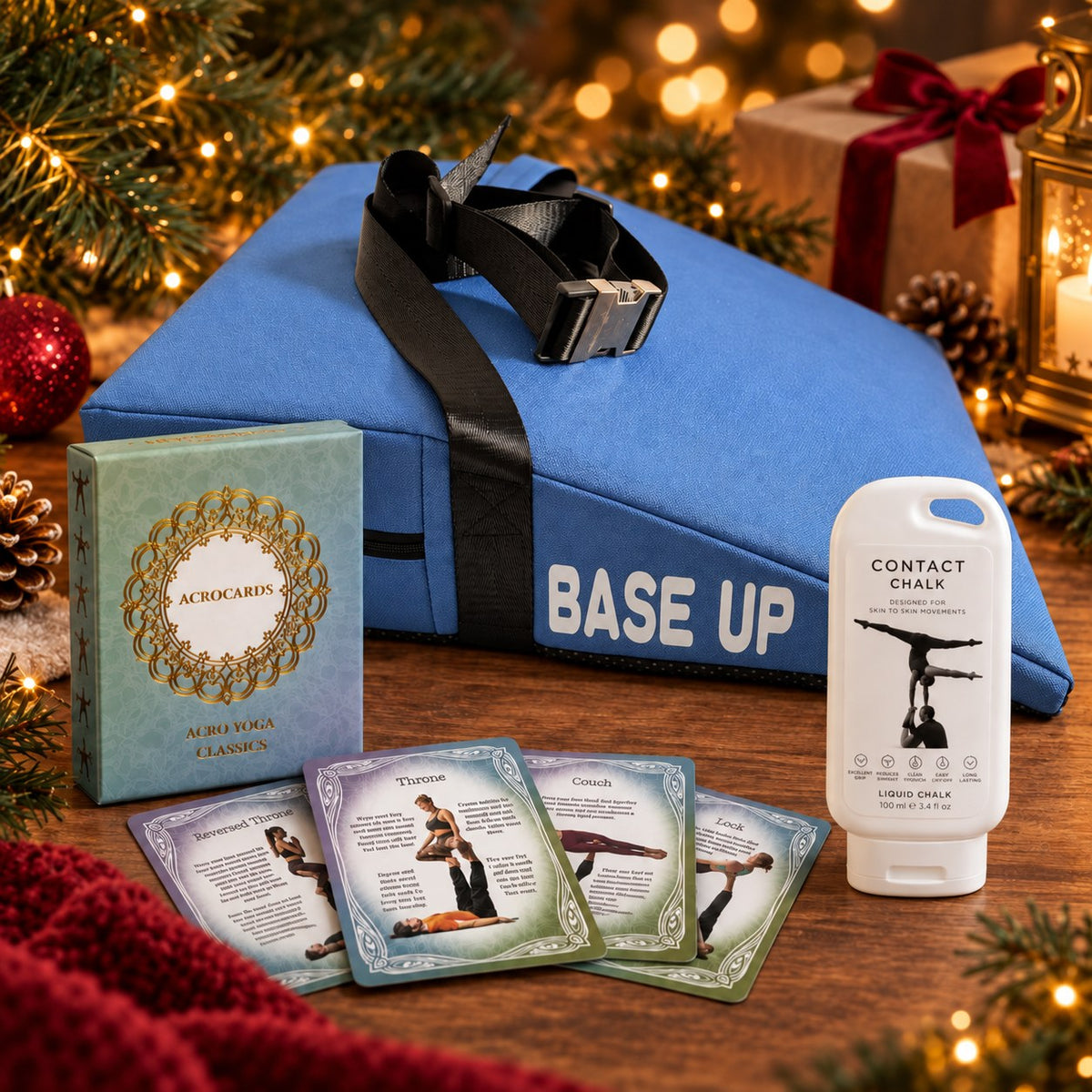 Acro Weihnachtsset mit BASE UP Pro in Denim Blue, AcroCards und Contact Chalk