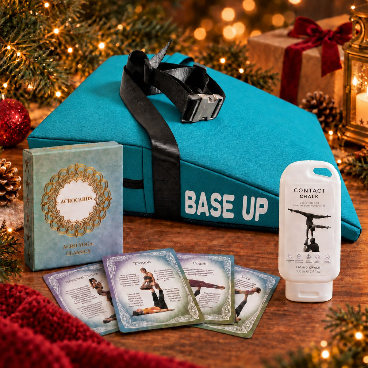 Acro Weihnachtsset mit BASE UP Pro in Turquoise Teal, AcroCards und Contact Chalk