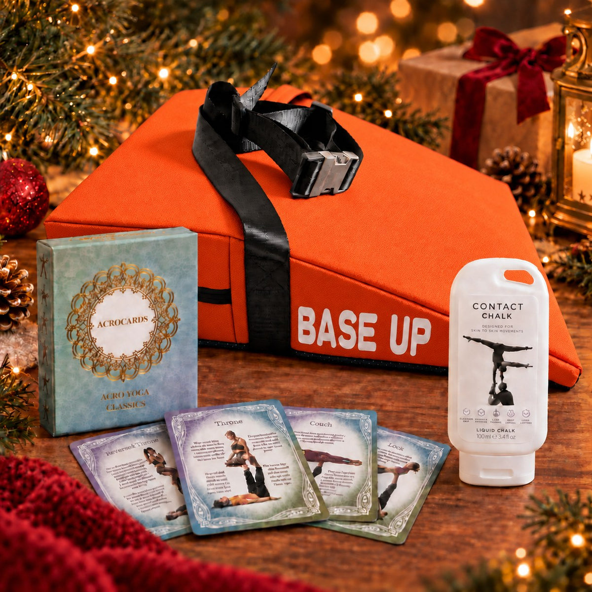 Acro Weihnachtsset mit BASE UP Pro in Mandarin Orange, AcroCards und Contact Chalk